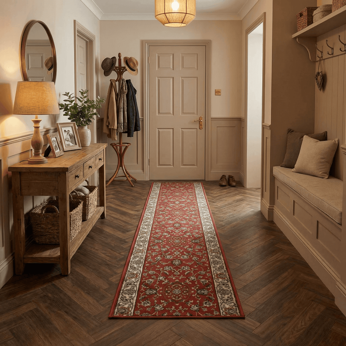 Heirloom Rockland Cinnabar Navajo White Rug Runner