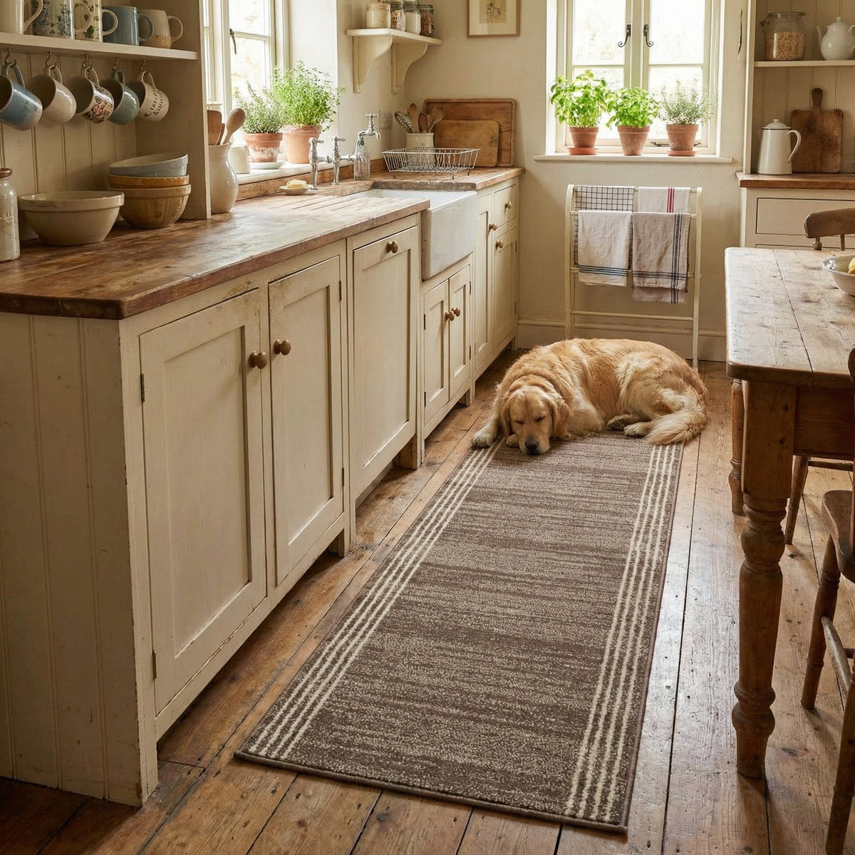 Montville Dylan Latte Alabaster Kitchen Runner