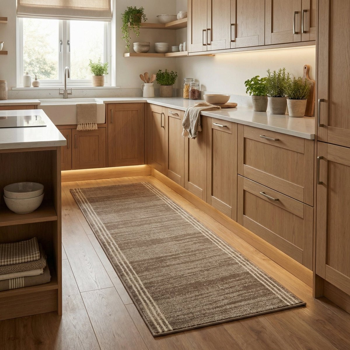 Montville Dylan Latte Alabaster Kitchen Runner