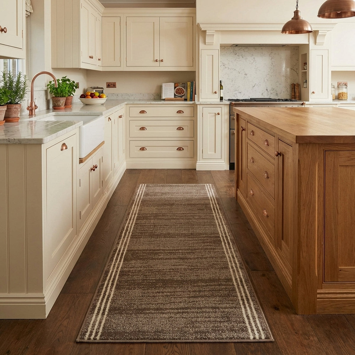 Montville Dylan Latte Alabaster Kitchen Runner