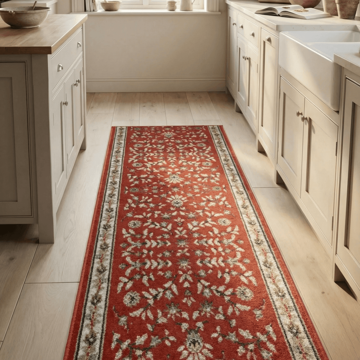Heirloom Dorothea Cinnabar Navajo White Kitchen Runner