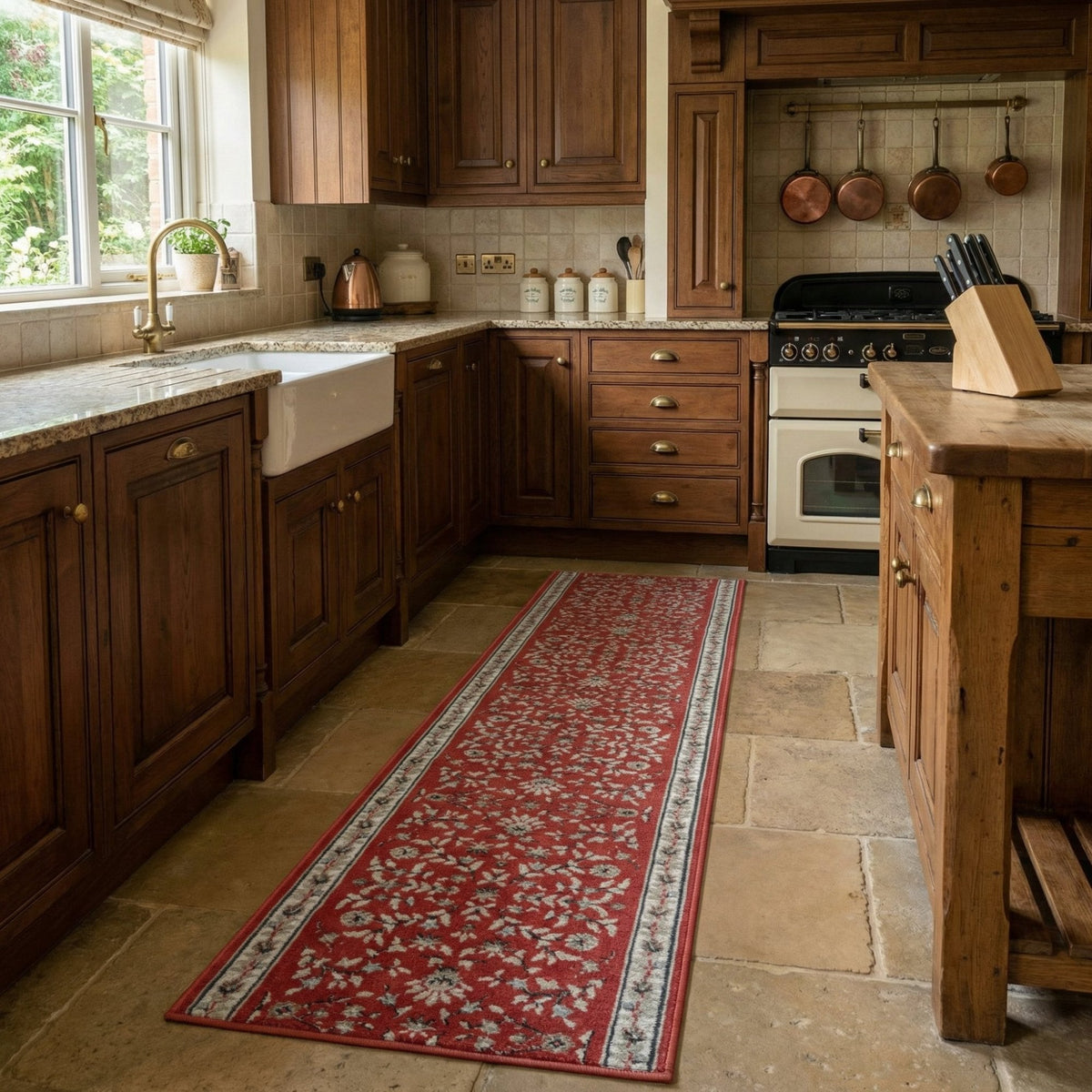 Heirloom Dorothea Cinnabar Navajo White Kitchen Runner