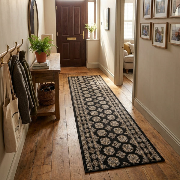 Ancient Garden Black/Ivory 57102-3636 Tapis de couloir