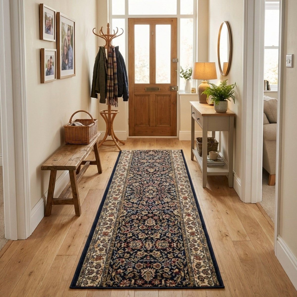 Ancient Garden Blue/Ivory 57078-3434 Rug Runner