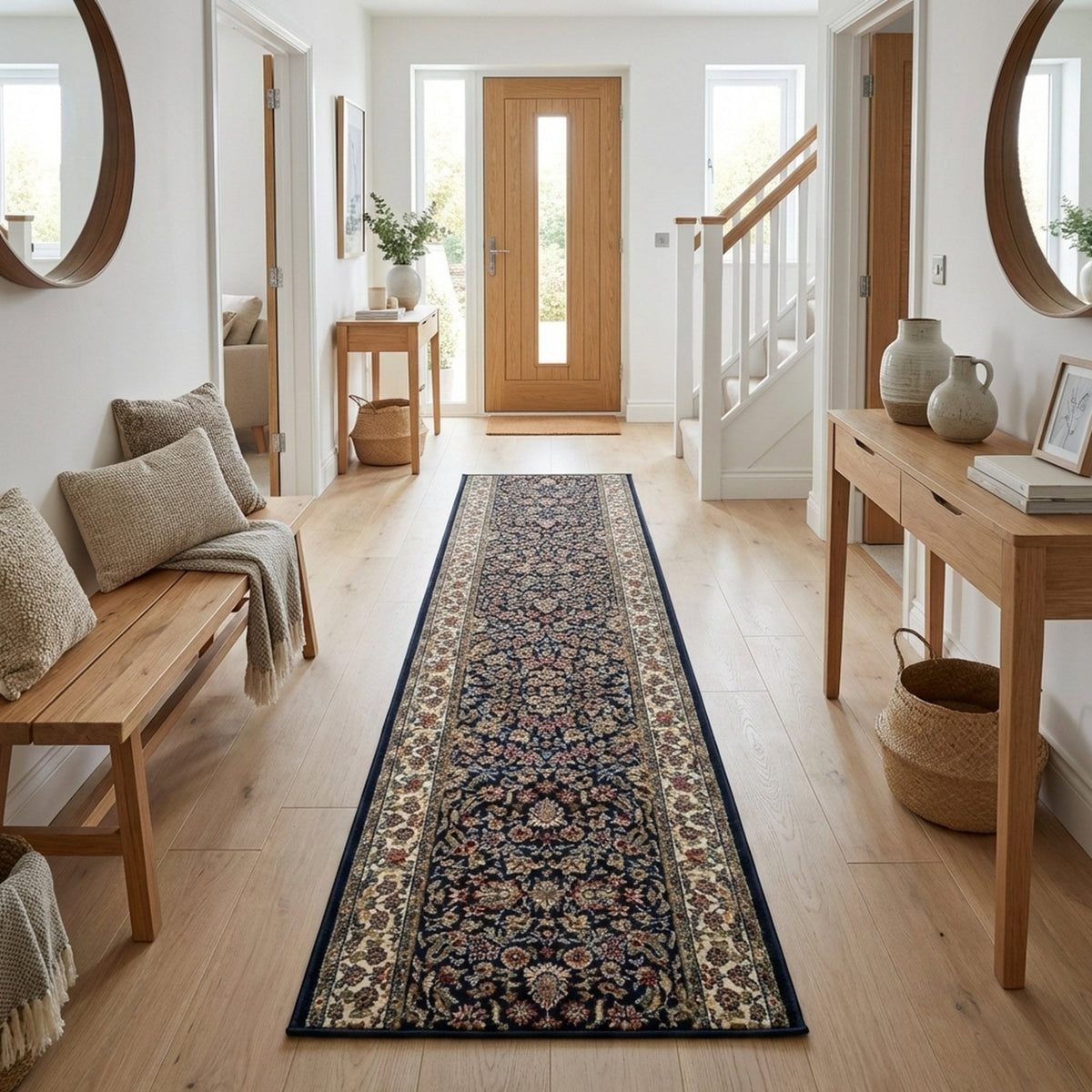 Ancient Garden Blue/Ivory 57078-3434 Rug Runner