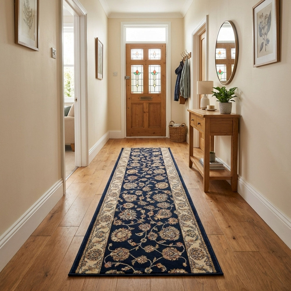 Ancient Garden Blue/Ivory 57365-3464 Hall Runner