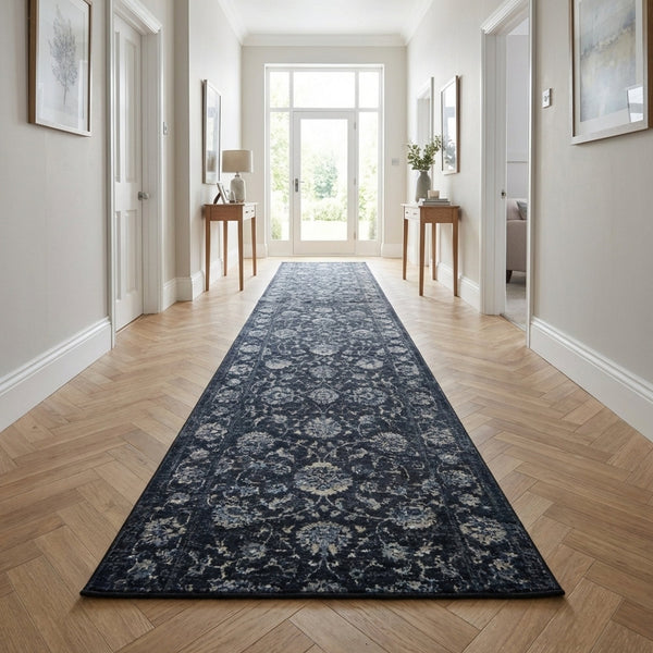 Ancient Garden Charcoal/Silver 57126-3636 Rug Runner
