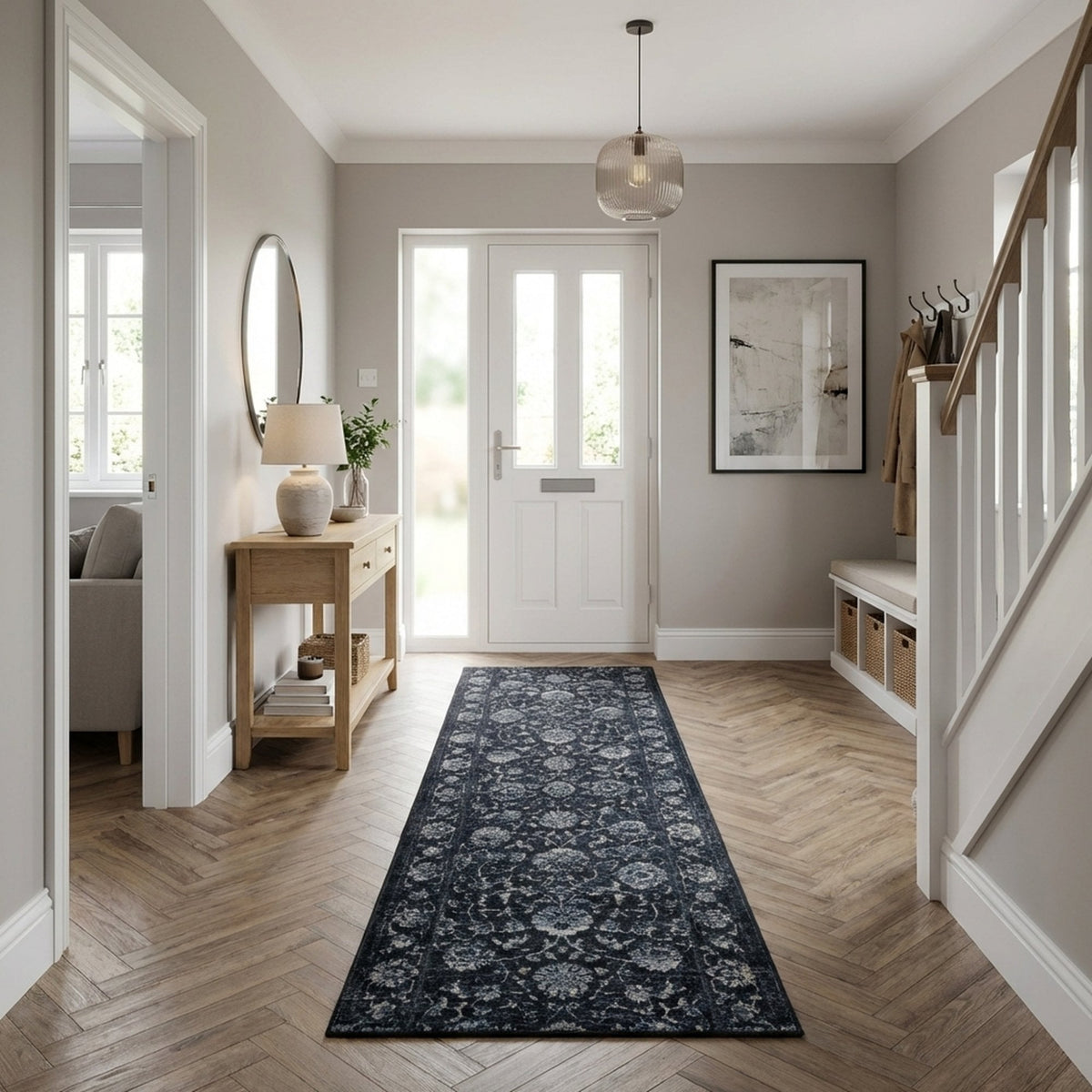 Ancient Garden Charcoal/Silver 57126-3636 Rug Runner