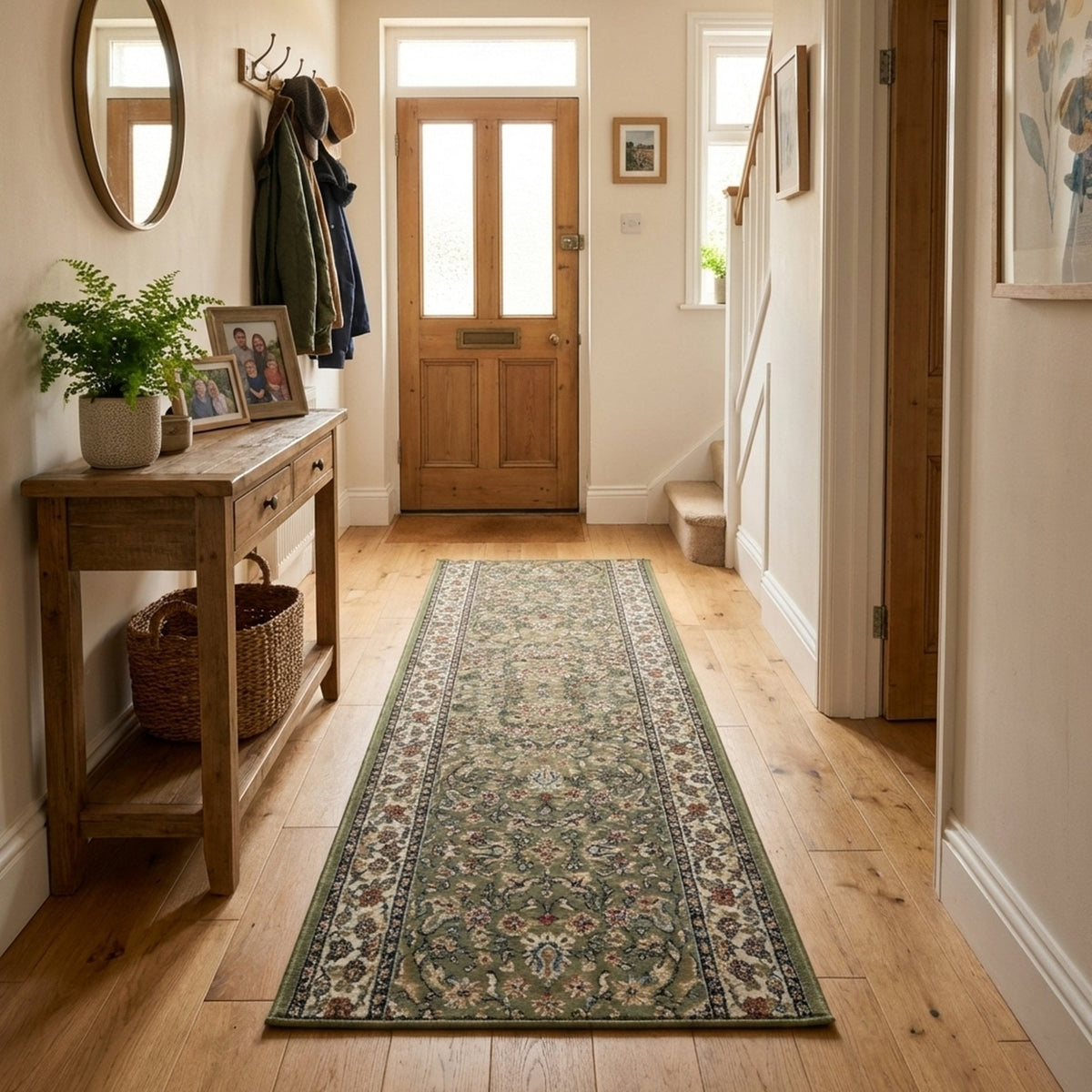 Ancient Garden Green/Ivory 57078-4444 Rug Runner