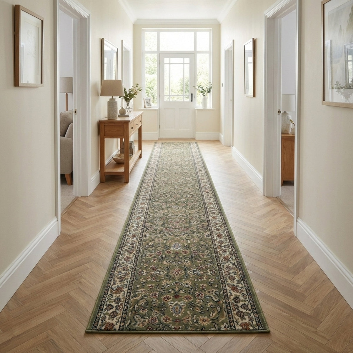Ancient Garden Green/Ivory 57078-4444 Rug Runner