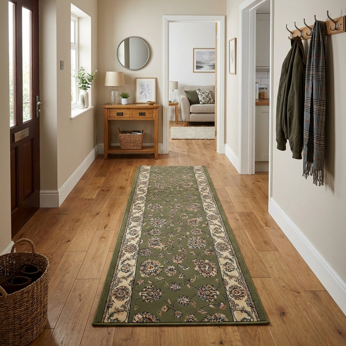Ancient Garden Green/Ivory 57365-4464 Rug Runner