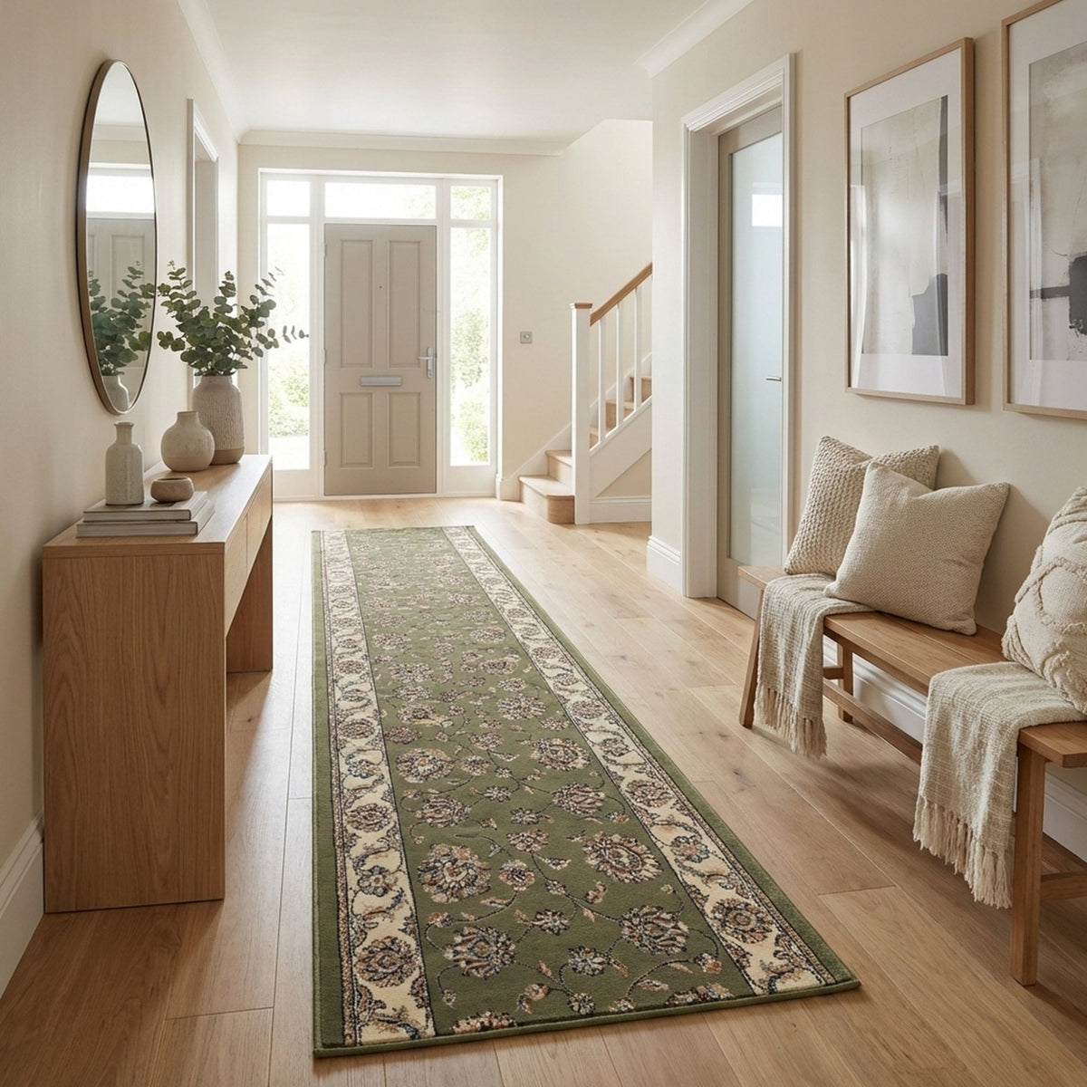 Ancient Garden Green/Ivory 57365-4464 Rug Runner