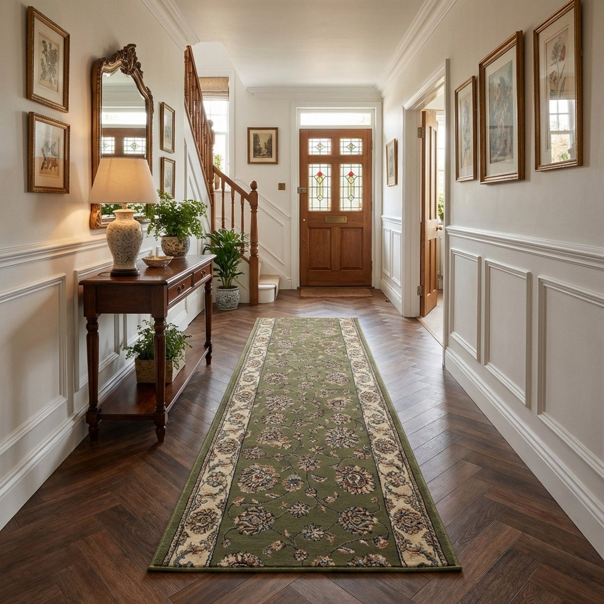 Ancient Garden Green/Ivory 57365-4464 Rug Runner