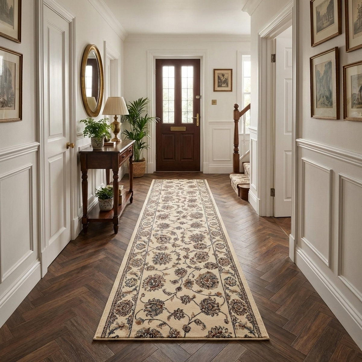 Ancient Garden Ivory/Ivory 57365-6464 Hall Runner