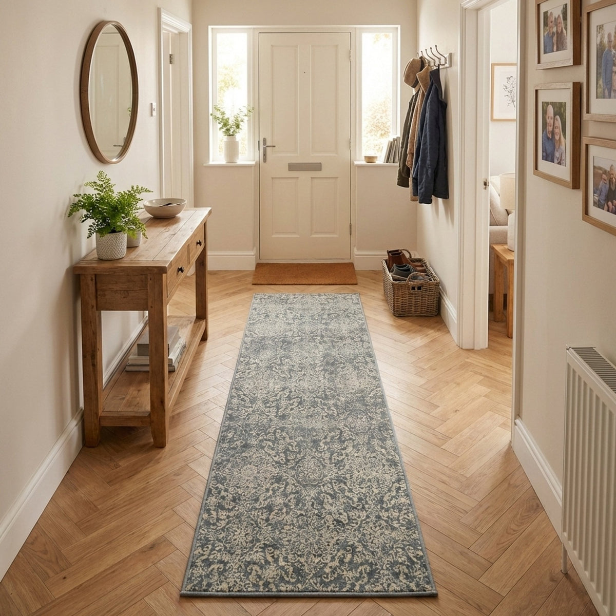 Ancient Garden Light Blue 57162-4666 Rug Runner