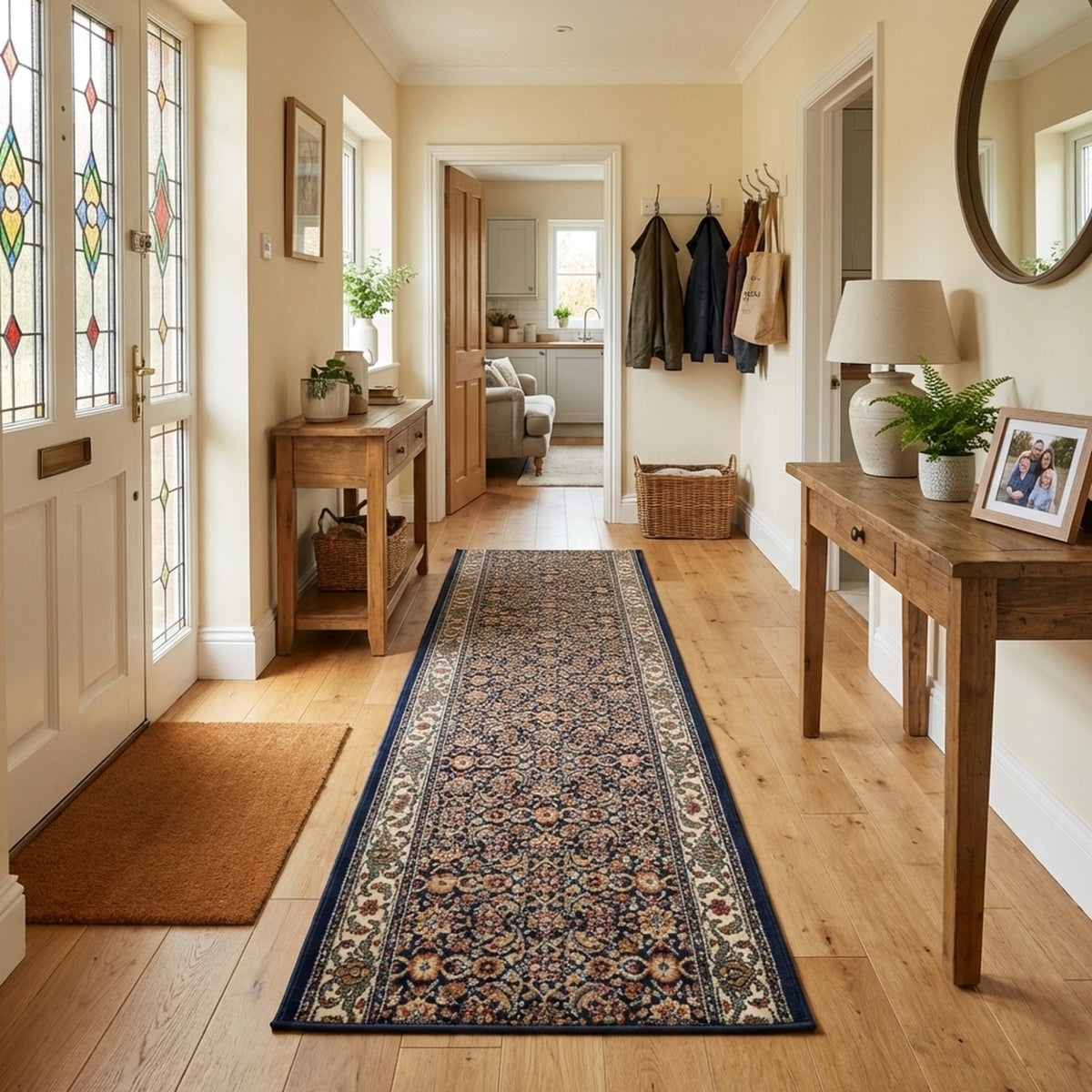 Ancient Garden Navy 57011-3464 Rug Runner