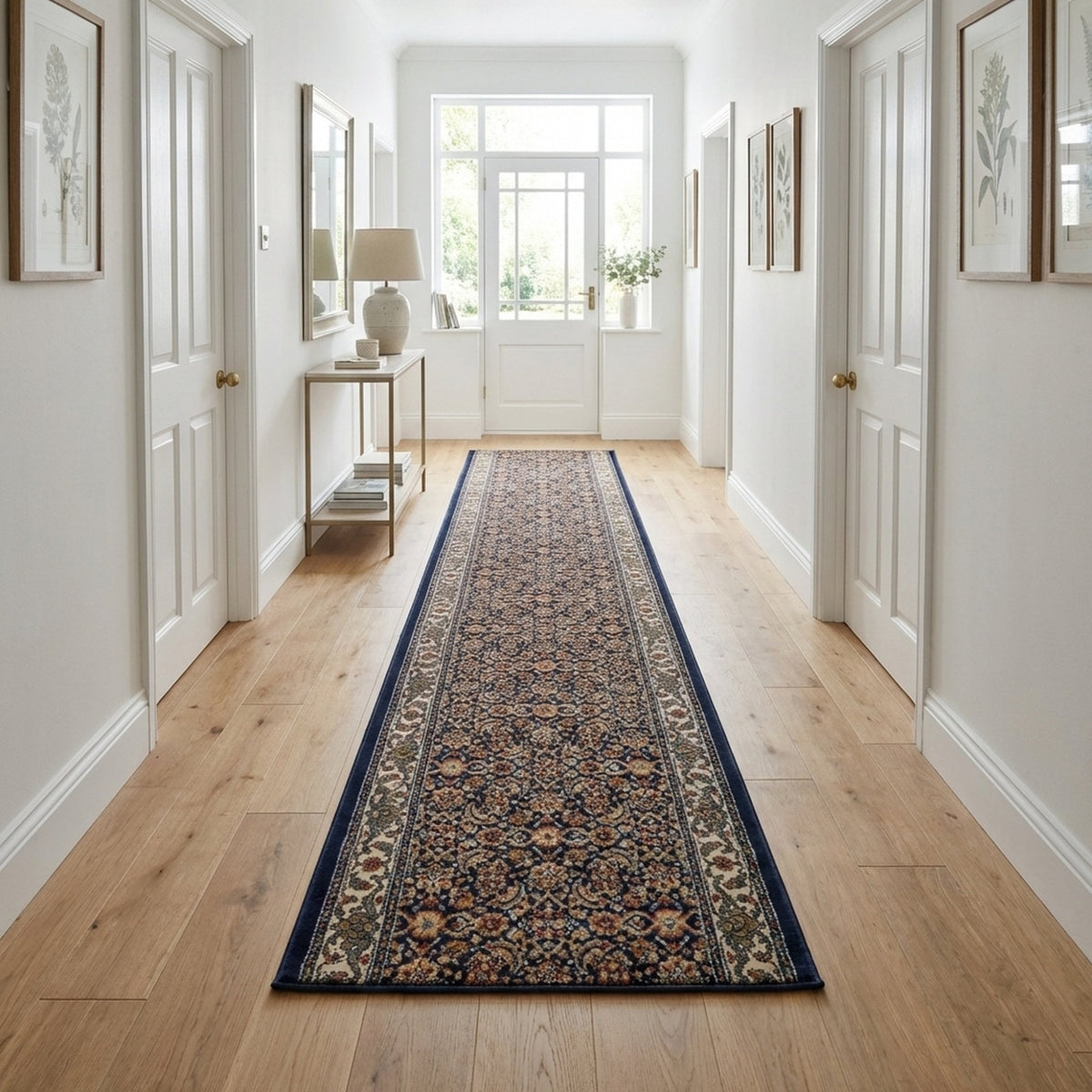 Ancient Garden Navy 57011-3464 Rug Runner