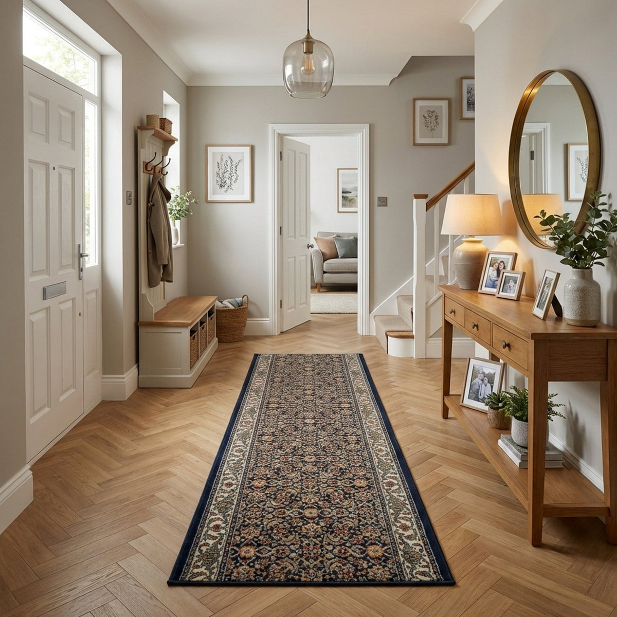 Ancient Garden Navy 57011-3464 Rug Runner