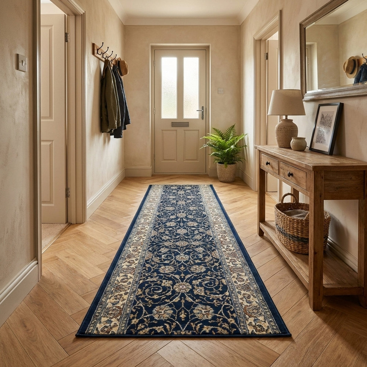 Ancient Garden Navy 57120-3464 Rug Runner