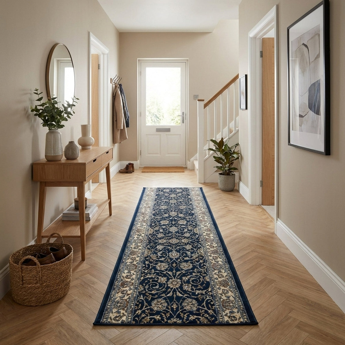 Ancient Garden Navy 57120-3464 Rug Runner
