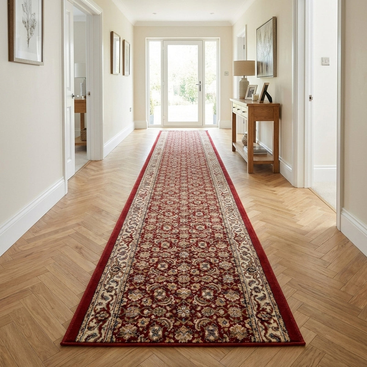 Ancient Garden Red/Ivory 57011-1414 Hall Runner