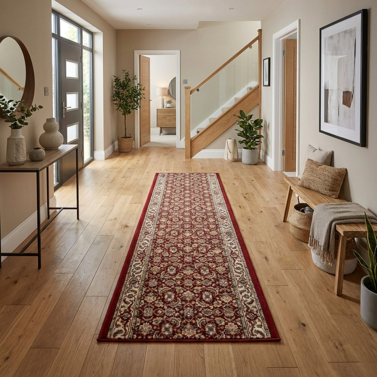Ancient Garden Red/Ivory 57011-1414 Hall Runner
