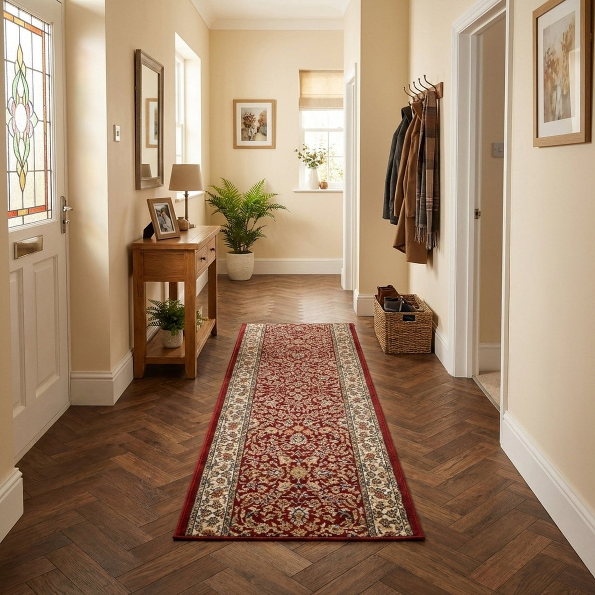 Ancient Garden Red/Ivory 57078-1414 Rug Runner