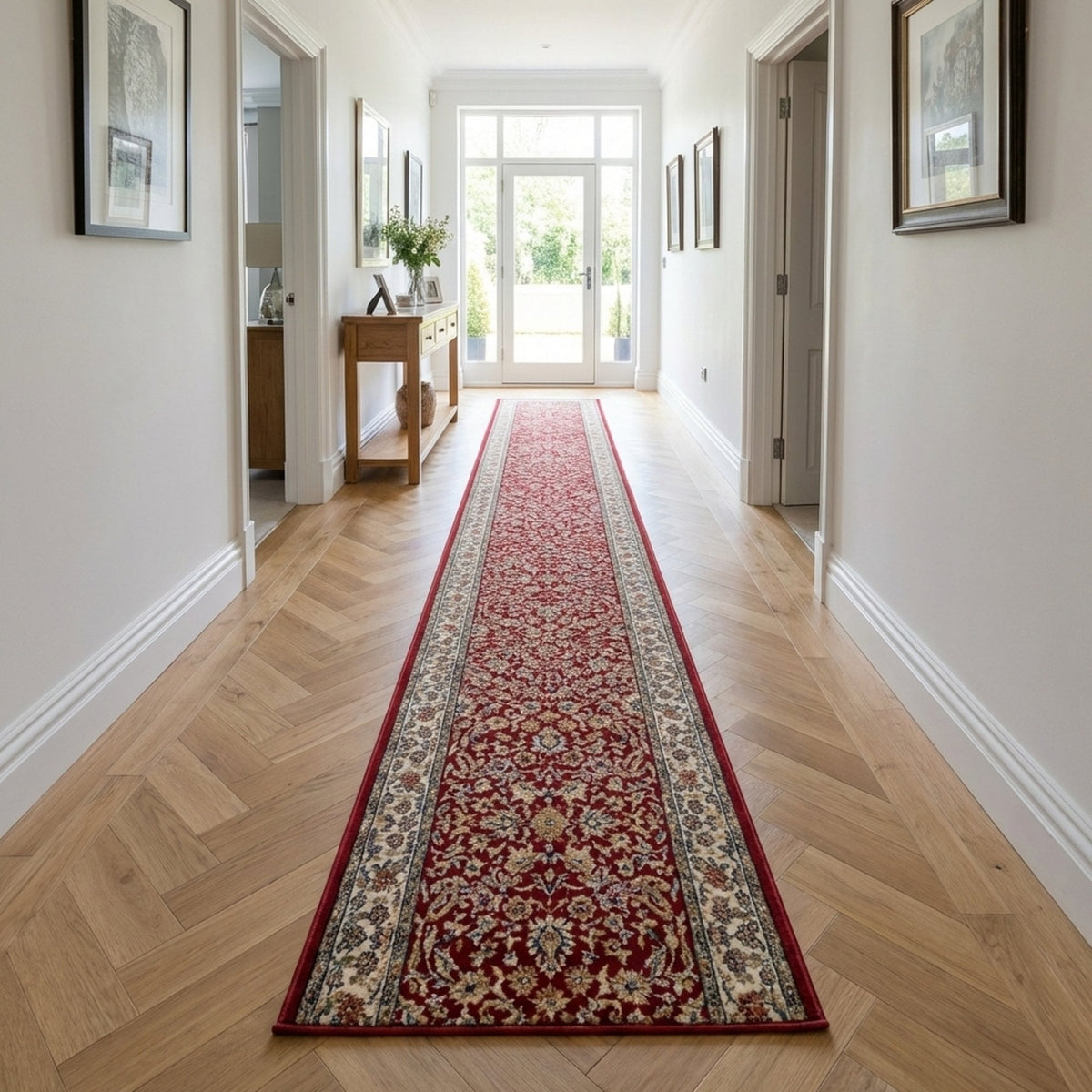 Ancient Garden Red/Ivory 57078-1414 Rug Runner