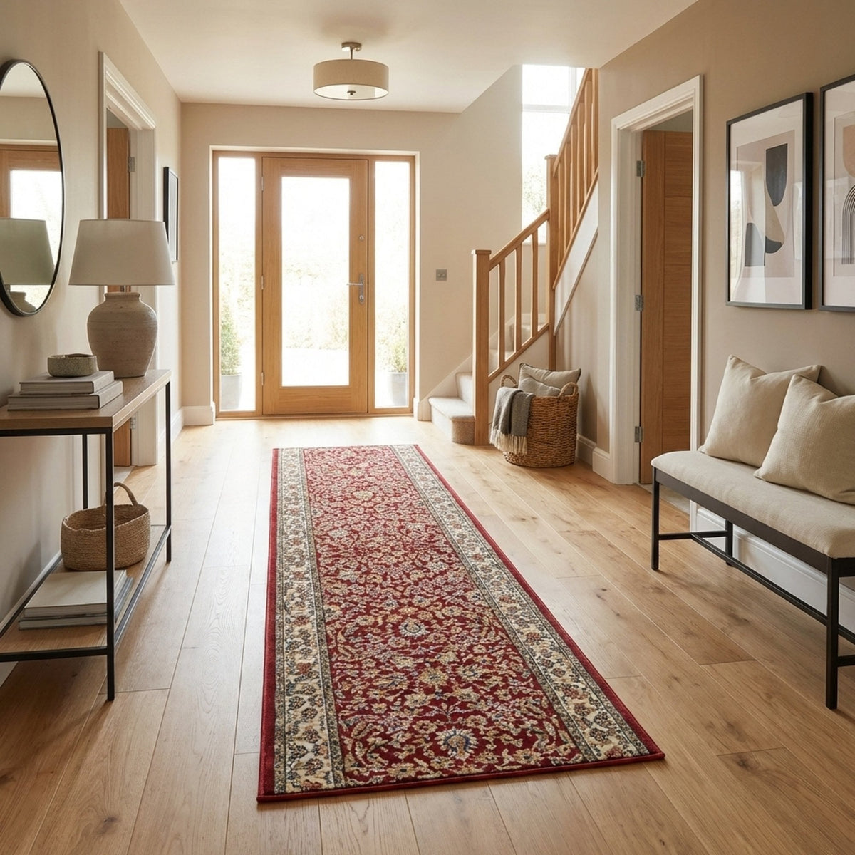 Ancient Garden Red/Ivory 57078-1414 Rug Runner
