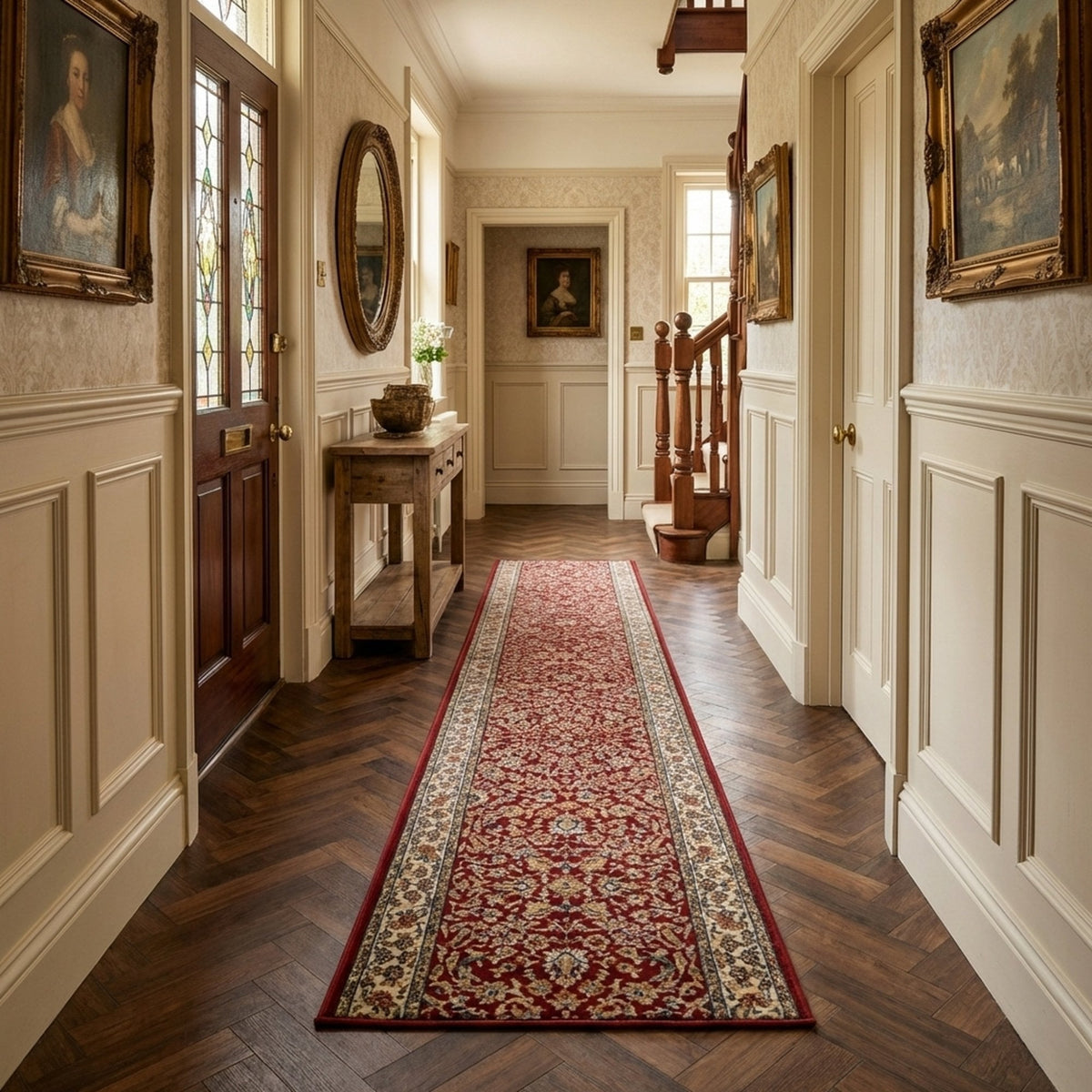 Ancient Garden Red/Ivory 57078-1414 Rug Runner