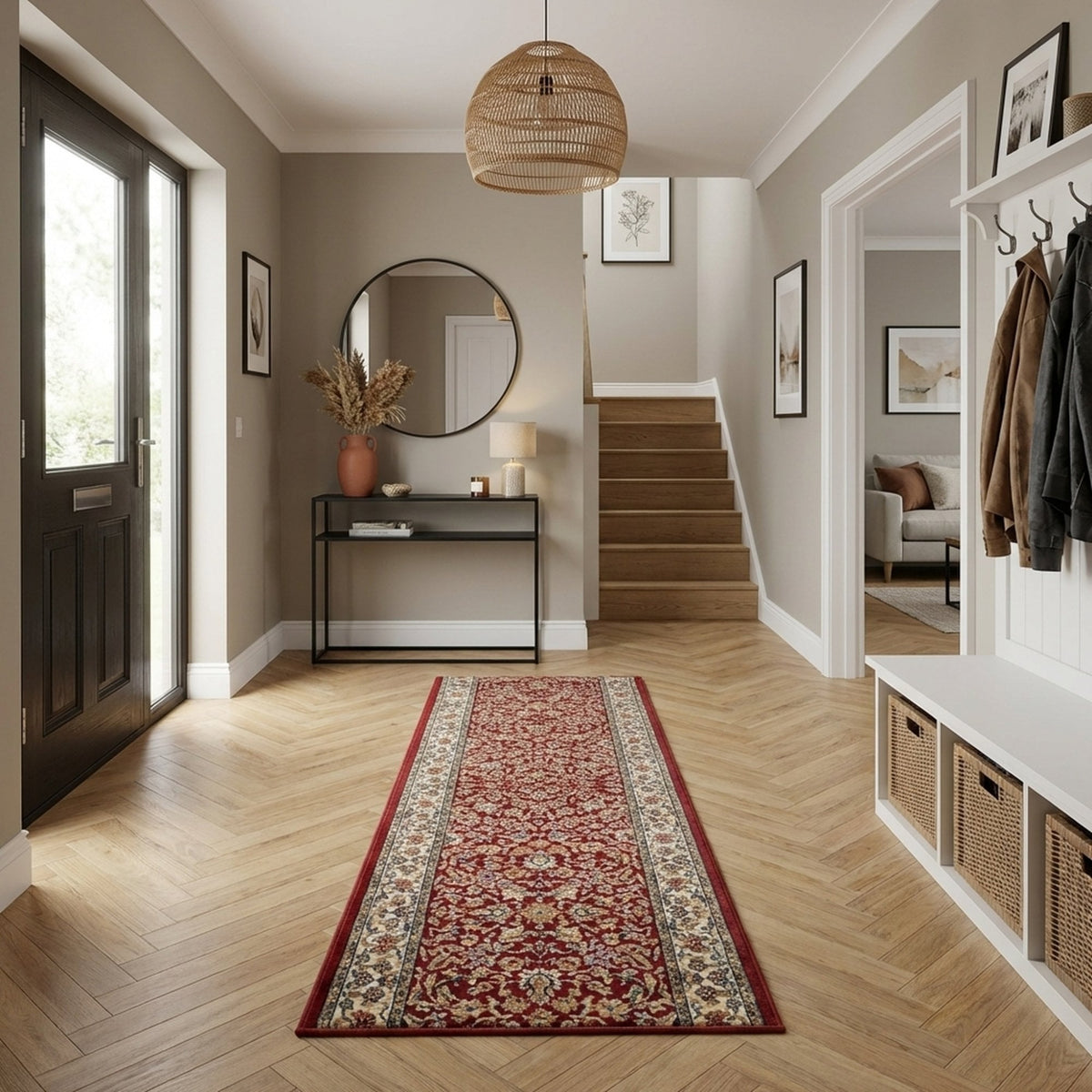 Ancient Garden Red/Ivory 57078-1414 Rug Runner