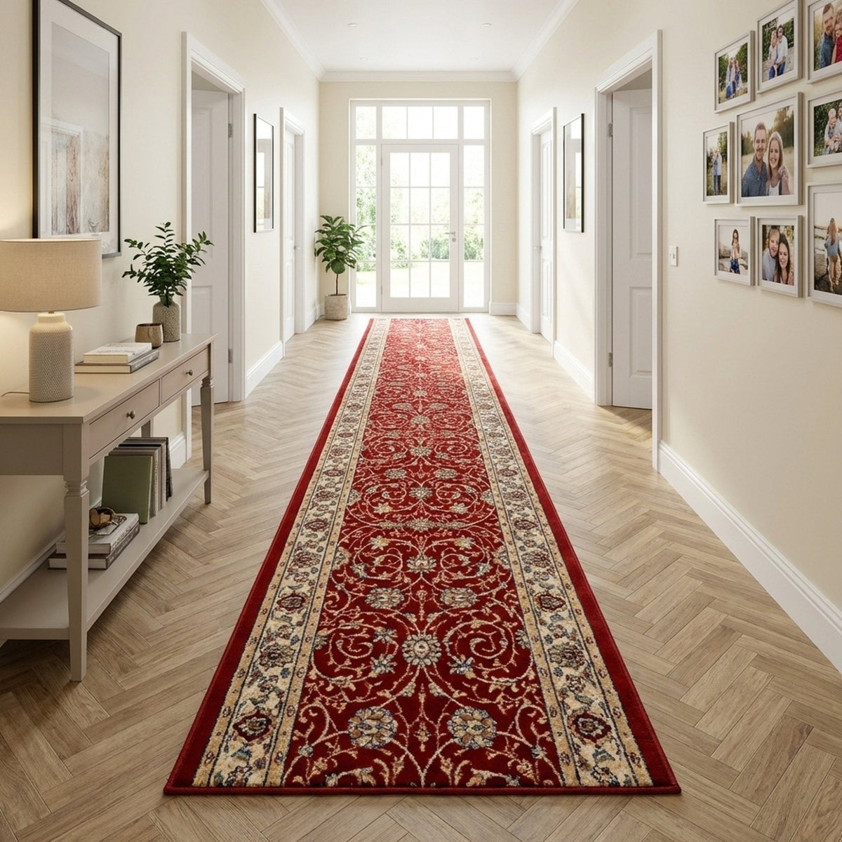 Ancient Garden Red/Ivory 57120-1464 Rug Runner