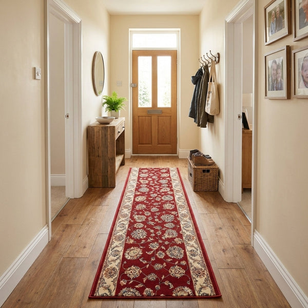 Ancient Garden Red/Ivory 57365-1464 Hall Runner