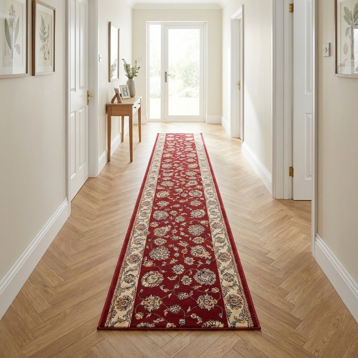 Ancient Garden Red/Ivory 57365-1464 Hall Runner
