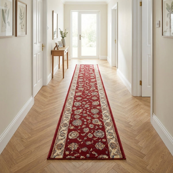 Ancient Garden Red/Ivory 57365-1464 Hall Runner