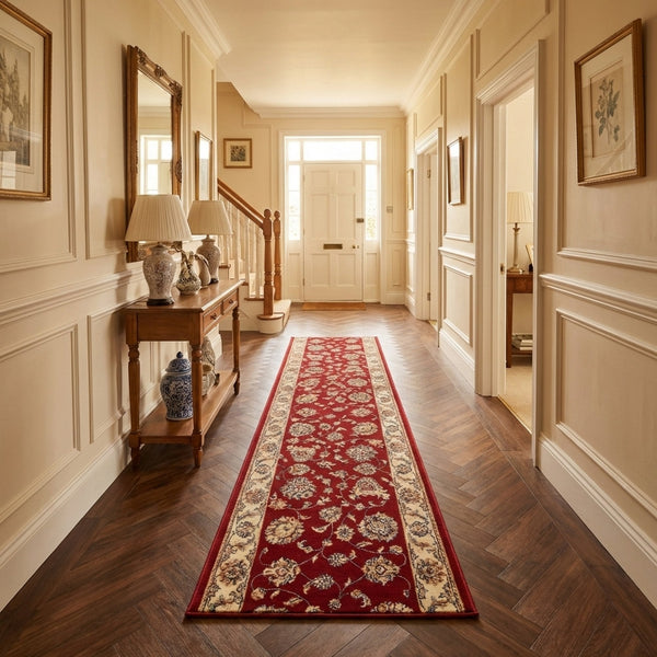 Ancient Garden Red/Ivory 57365-1464 Hall Runner