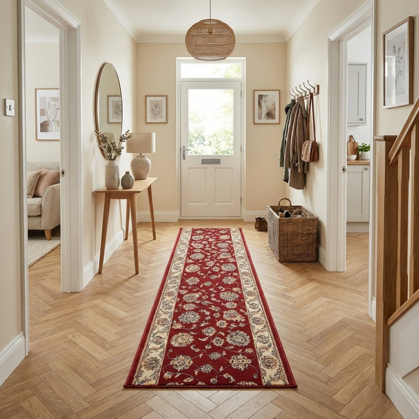 Ancient Garden Red/Ivory 57365-1464 Hall Runner