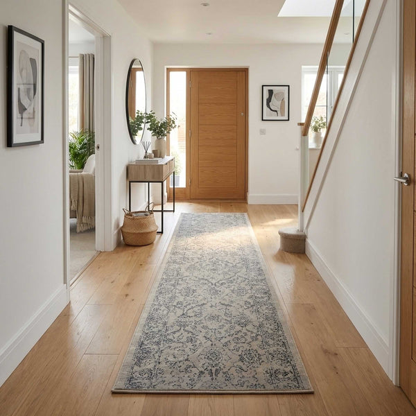 Ancient Garden Silver/Gray 57136-9696 Hall Runner