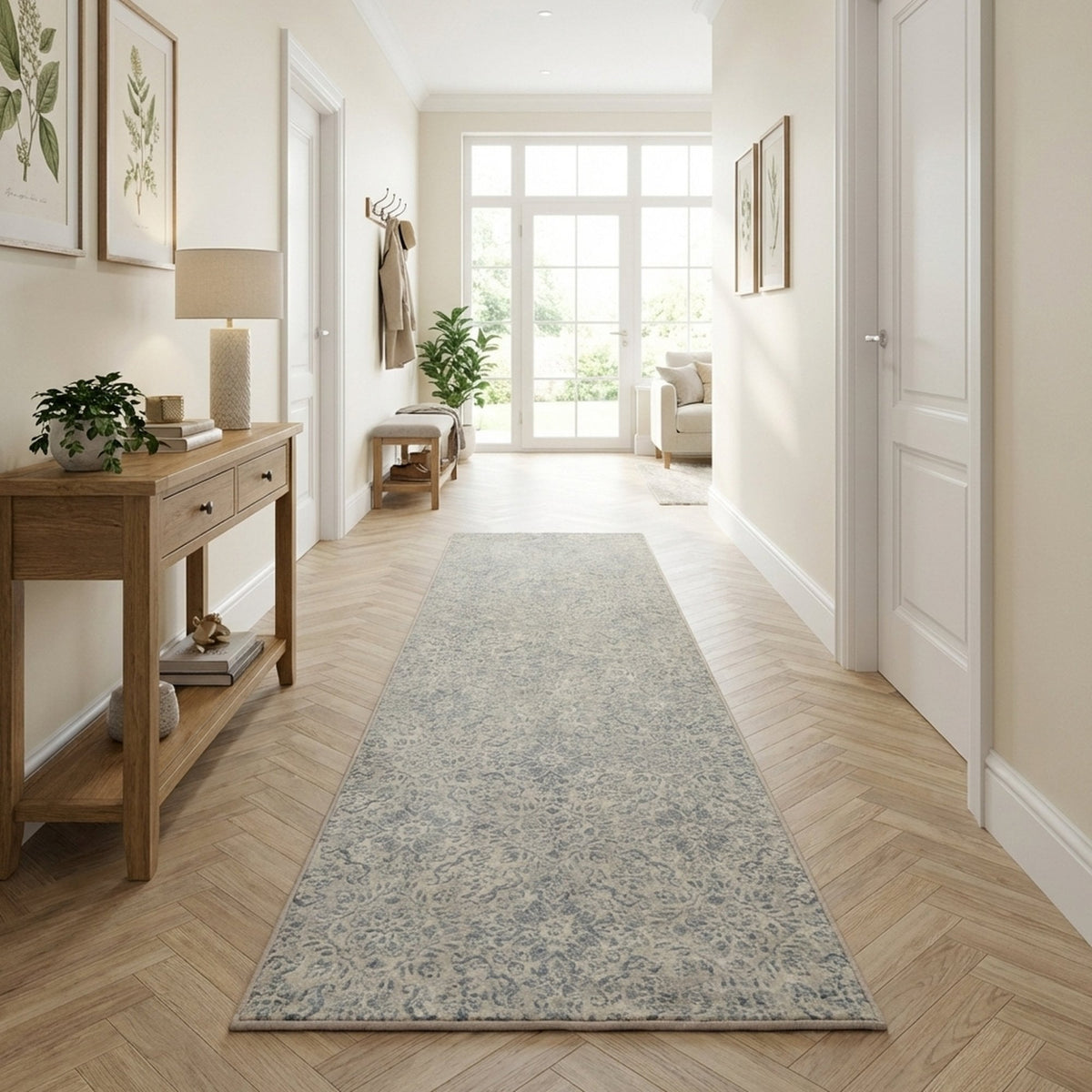 Ancient Garden Silver/Gray 57162-9646 Hall Runner