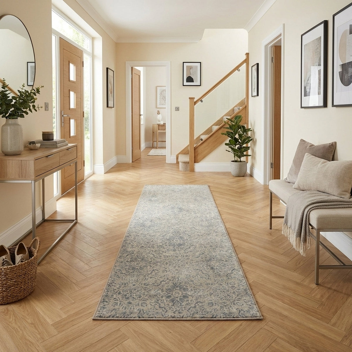 Ancient Garden Silver/Gray 57162-9646 Hall Runner