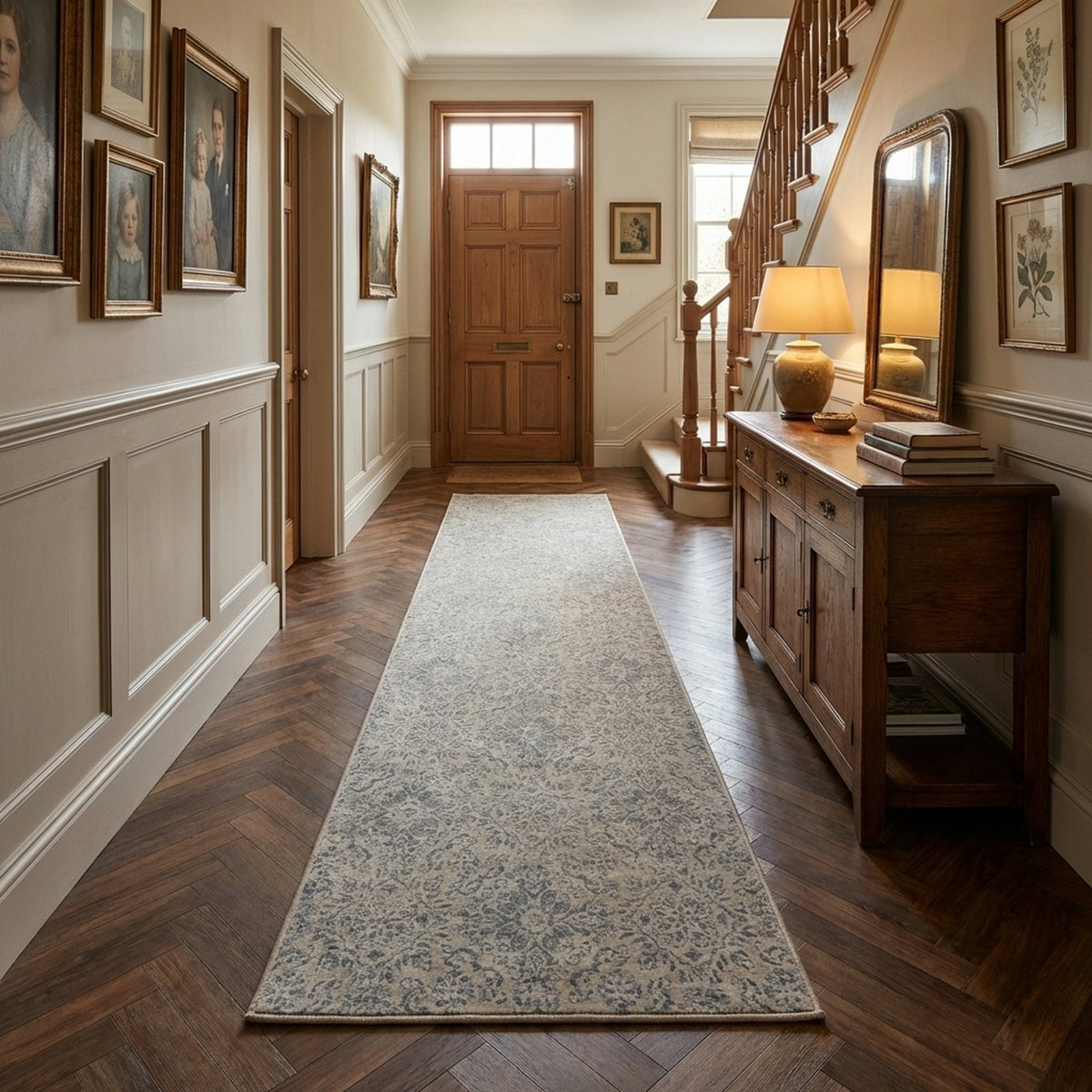 Ancient Garden Silver/Gray 57162-9646 Hall Runner