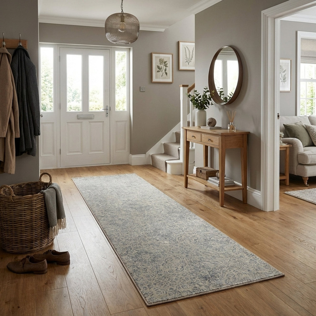 Ancient Garden Silver/Gray 57162-9646 Hall Runner