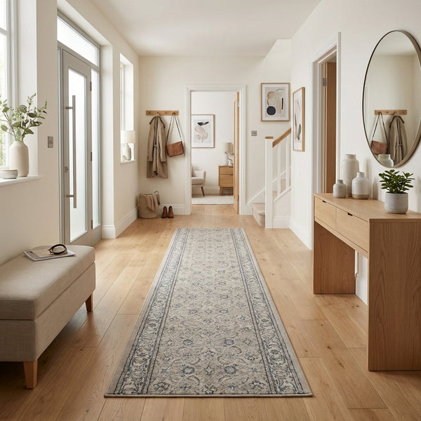 Ancient Garden Soft Gray/Cream 57011-9666 Hall Runner