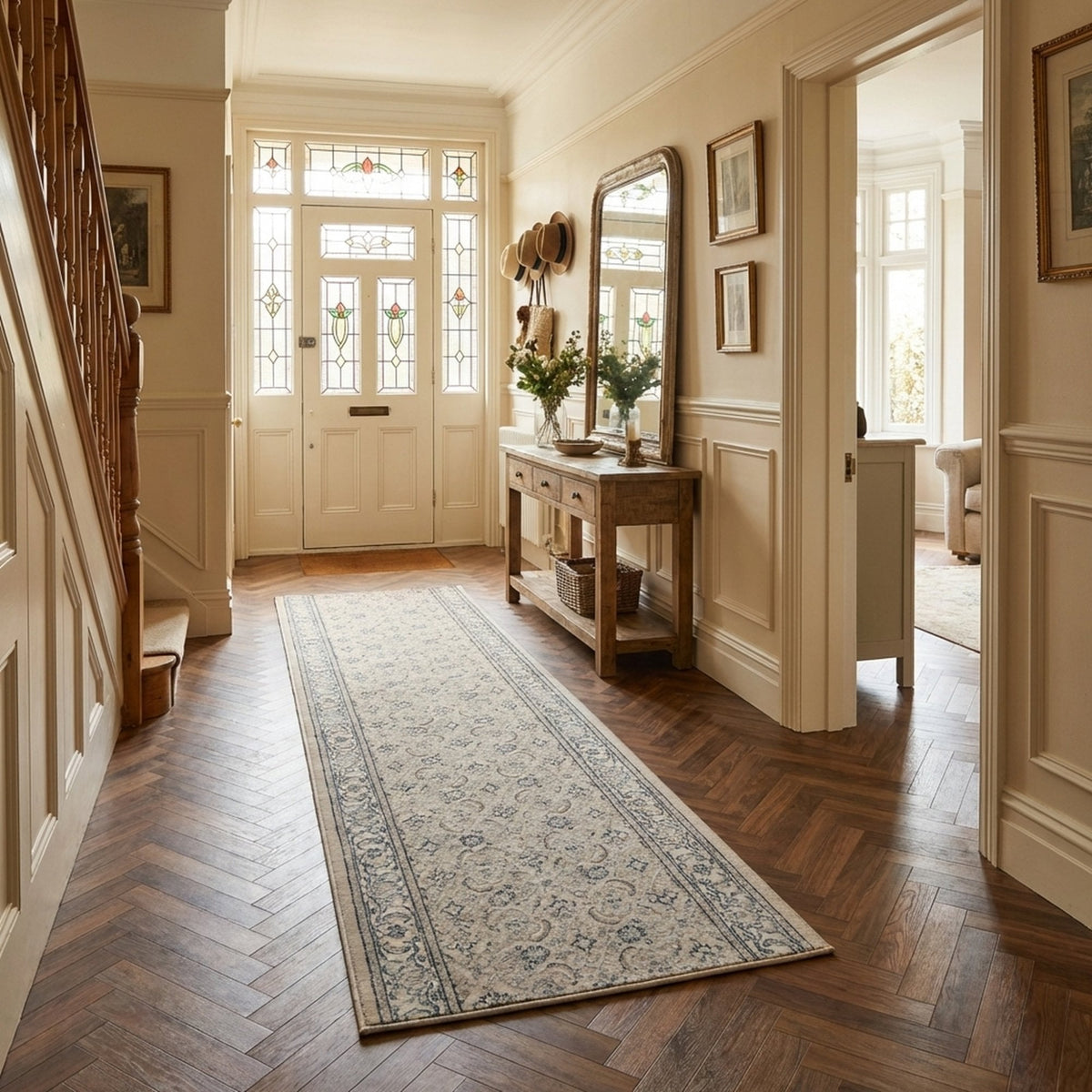 Ancient Garden Soft Gray/Cream 57011-9666 Hall Runner