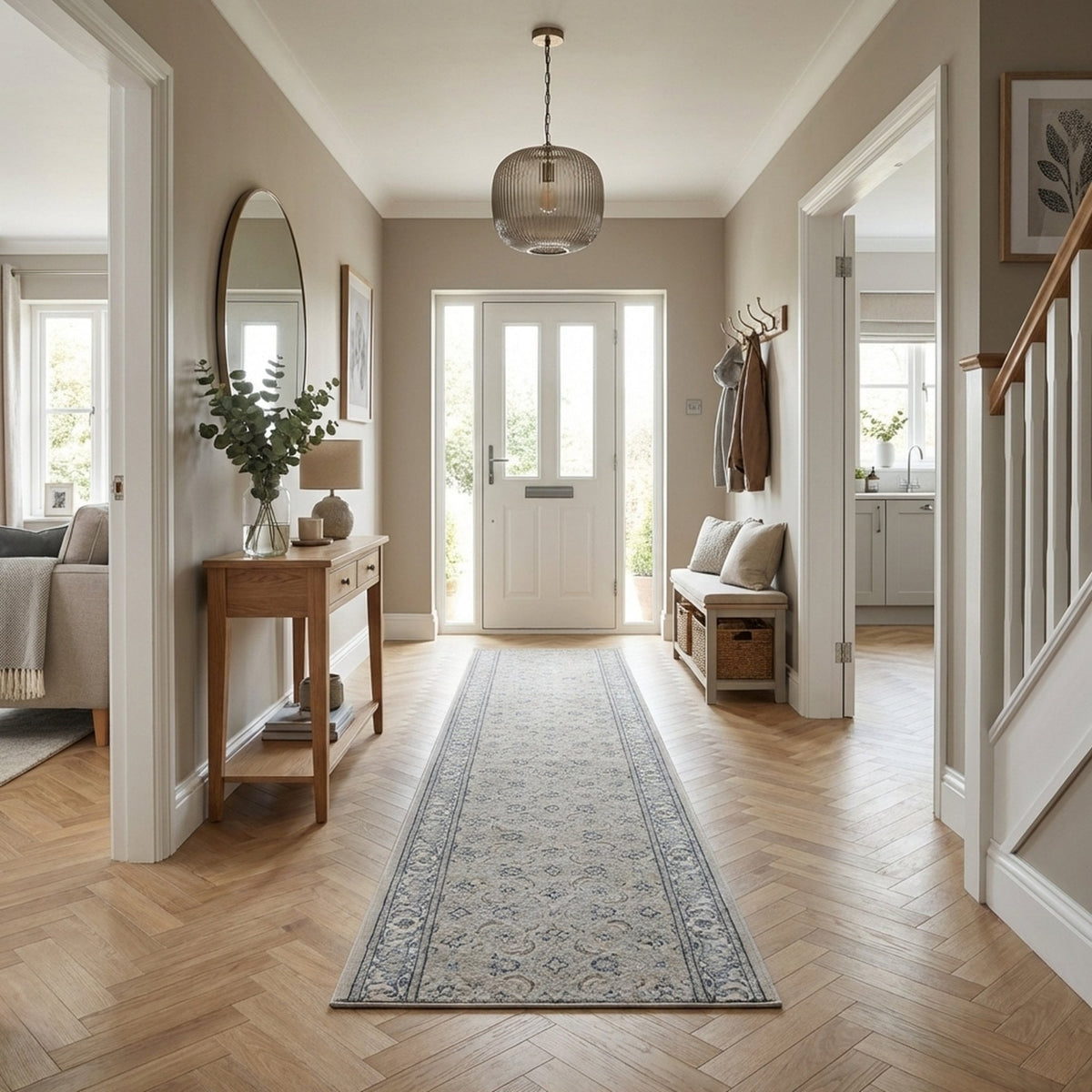 Ancient Garden Soft Gray/Cream 57011-9666 Hall Runner