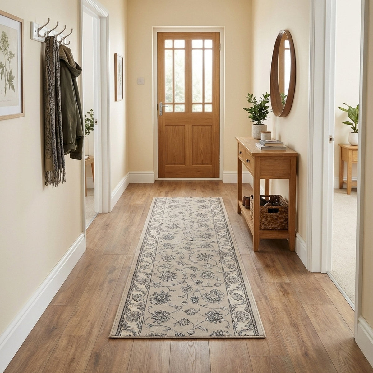 Ancient Garden Soft Gray/Cream 57365-9666 Hall Runner