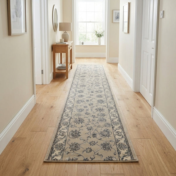 Ancient Garden Soft Gray/Cream 57365-9666 Hall Runner