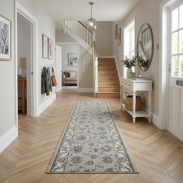 Ancient Garden Soft Gray/Cream 57365-9666 Hall Runner