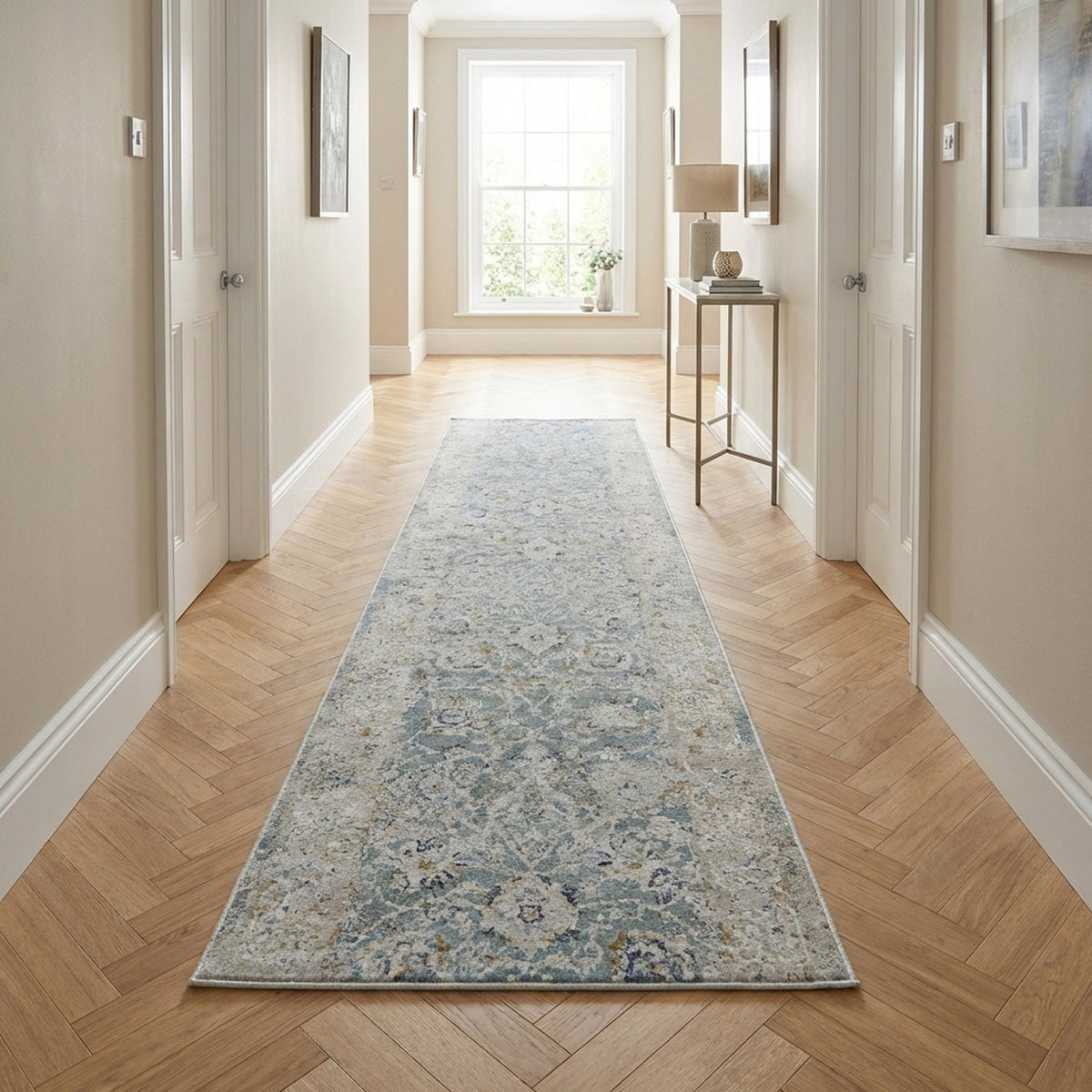 Annalise Blue/Beige 7604-580 Hall Runner