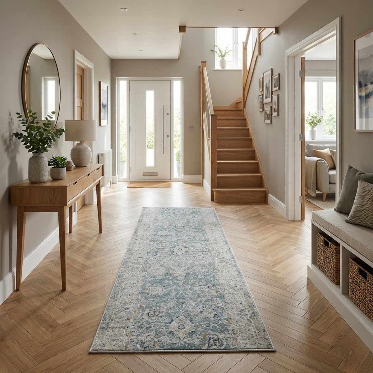 Annalise Blue/Beige 7604-580 Hall Runner